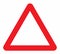 Blank triangle road sign