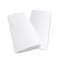 Blank trifold paper leaflet from side view - realistic mockup of empty white three fold documents