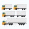 Blank Truck trailer and mini truck set