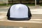 Blank trucker hat cap flat visor with black and white color