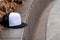 Blank trucker hat cap flat visor with black and white color