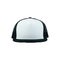 Blank trucker hat cap flat visor on white background isolated