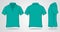 Blank Turquoise Short Sleeves Polo Shirt Template Vector