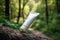 Blank, unbranded cosmetic cream tube outdoors, in the forest. Skin care product presentation. Skincare, beauty. Tube