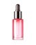 Blank, unbranded cosmetic serum bottle isolated on white background. Skin care product, cut out. Pink glass dropper