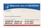 Blank USA medicare health insurance card isolated against white background