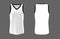 Blank  v-neck sleeveless t-shirt mockup in front and back views,