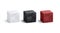 Blank velvet black, white and red cube mockup set