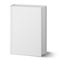 Blank vertical book with hard cover template standing. Closeup perspective view