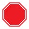 Blank warning sign red octagon with a white line for graphic design, logo, website, social media, mobile app, UI illustration