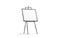 Blank white art canvas stand on black wooden easel mockup,