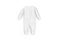 Blank white baby zip-up sleepsuit mock up lying, top view