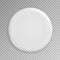 Blank White Badge Vector. Realistic Illustration. Clean Empty Pin Button Mock Up. .