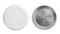 Blank White Badge Vector. Realistic Illustration. Clean Empty Pin Button Mock Up. Isolated.