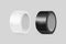 Blank white and black duct adhesive tape mockup, clipping path,