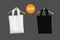 Blank white and black tote bags mock up