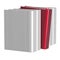 Blank white books selecting red one index icon concept