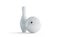 Blank white bowling ball and skittle mock up, front view
