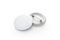 Blank white button badge stack mockup, isolated, clipping path,