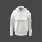 Blank white cagoule jacket mockup, front view