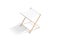 Blank white camp folding stool mockup, half-turned view