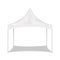 Blank white canopy tent realistic vector mock-up. Camping gazebo mockup. Outdoor summer event portable instant shelter template