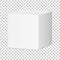 Blank white carton 3d box icon. Box package mockup vector illustration.