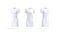 Blank white cloth dress mockup, front and side view