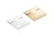 Blank white and craft square paper bag with sticker mockup