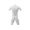 Blank white cycling outfit back view with collar mockup  on a white background
