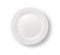 Blank white dinner plate on white.