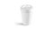 Blank white disposable paper cup with plastic lid mock up