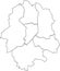 Blank white districts map of MÃ¼nster-Muenster, Germany
