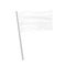 Blank white flag mock up stand isolated.
