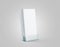 Blank white flyers stack mockup in glass plastic holder,