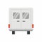 Blank white food truck icon. Rear view vehicle food truck. Vector flat cartoon illustration realistic delivery service van