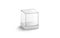 Blank white glass showcase cube mock up, isolated