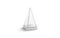 Blank white glass showcase pyramid mock up, isolated