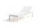 Blank white hotel lounger mockup, half-turned view