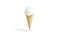 Blank white ice cream cone mockup, isolated, looped rotation