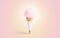 Blank white ice cream cone mockup, isolated on pink background