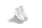 Blank white ice skates with blade and lace mockup pair,