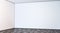 Blank white large gallery wall corner in hall mockup