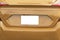 Blank White License Plate On Gold Car With Copy Space