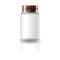 Blank white medicine round bottle with cap lid for healthy product packaging.