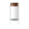 Blank white medicine round bottle with grooved lid for healthy product packaging.