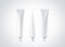 Blank white ointment tube mockup set, front, back and side