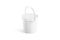 Blank white paint bucket with handle mockup isolated,