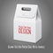 Blank white paper packaging bag with handle.