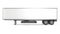 Blank white parked semi trailer, side view